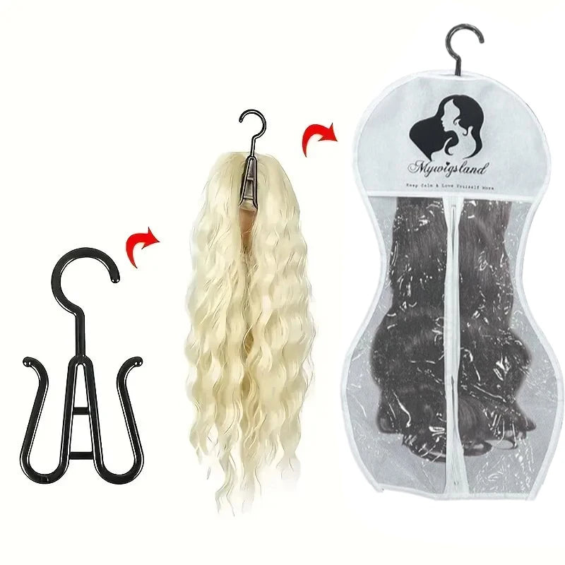 Foldable Multiple Wigs Accessories Unisex Wig Storage Bag Hanger Qme