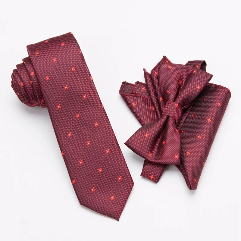 Paisley Men's Casual Bowtie Tie Skinny Polyester Necktie Pocket