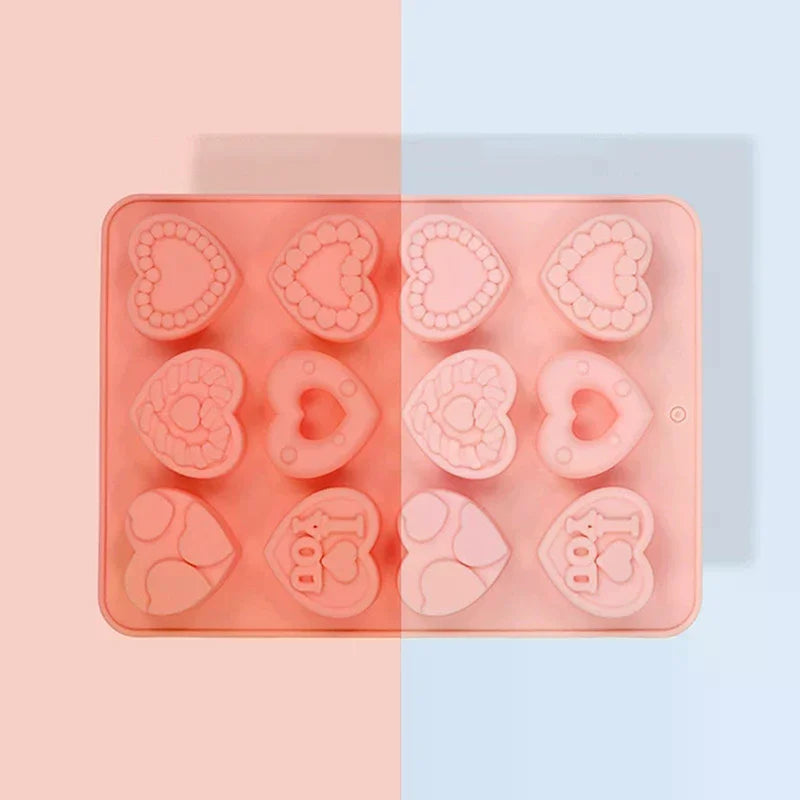 Heart Shape Silicone Mold, 3D Silicone Baking Mold For Fondant, Soap And Ice Cream, Easy Release Silicone Chocolate Candy Mold Qme
