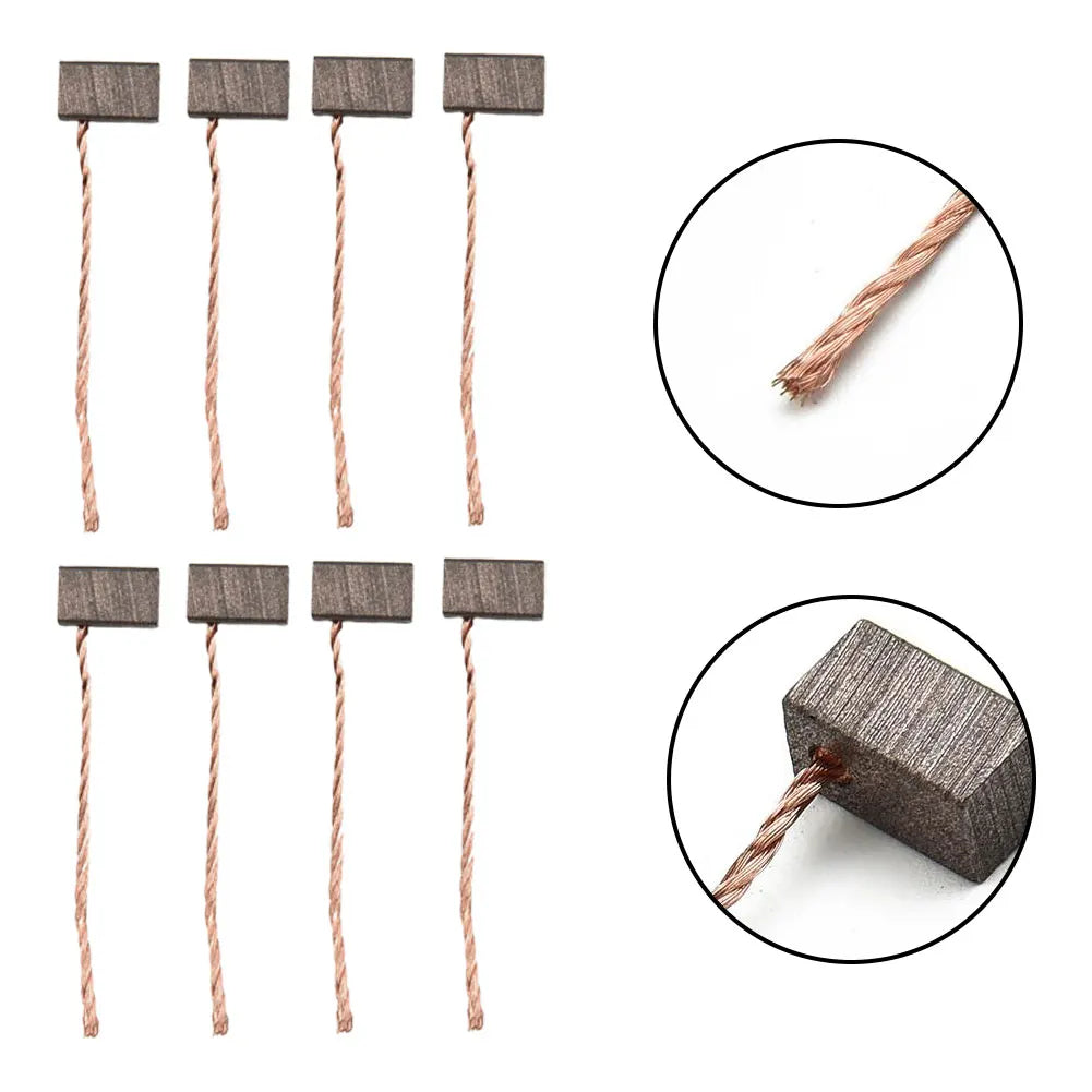 8Pcs Set Carbon Brushes 6*6*10mm Replacement Parts For Blower Motor Fan Motor Windshield Wiper Motor Power Tools Qme