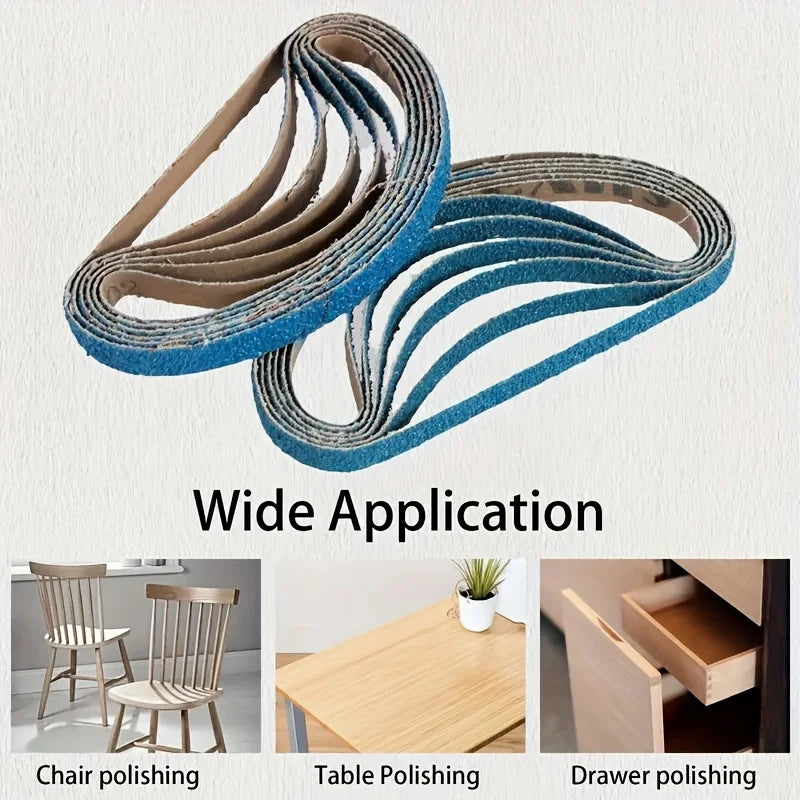 10/20 Pieces 10x330mm Sanding Belts Fused Alumina Zirconia 3/8"x13" Sander Belts 4-Option Grit 40 | 60 | 80 | 120 Qme