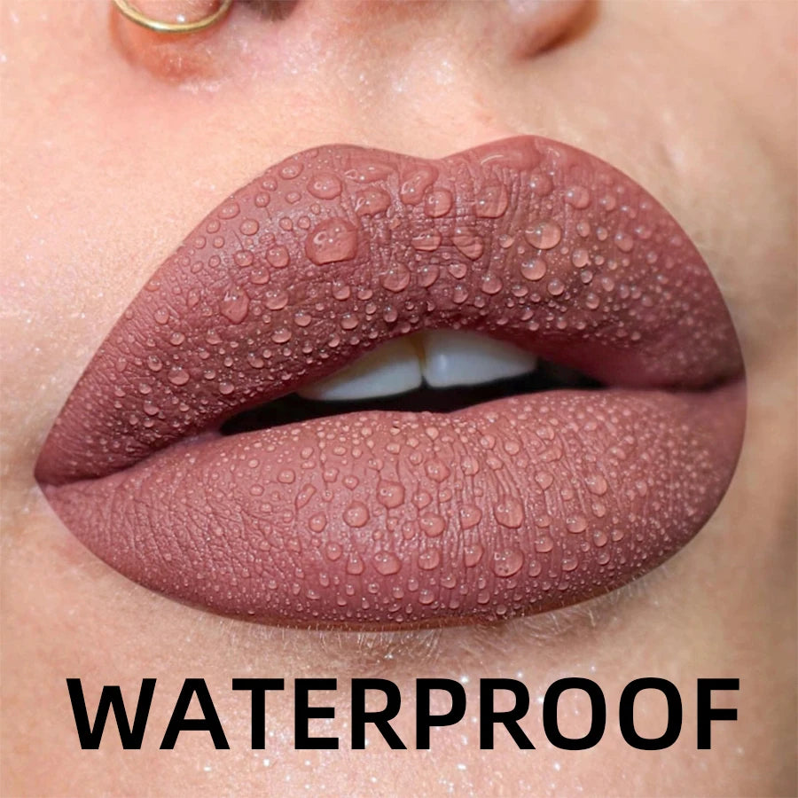 19 Colors Matte Velvet Lip Gloss Waterproof Liquid Lipstick Nude Qme 01