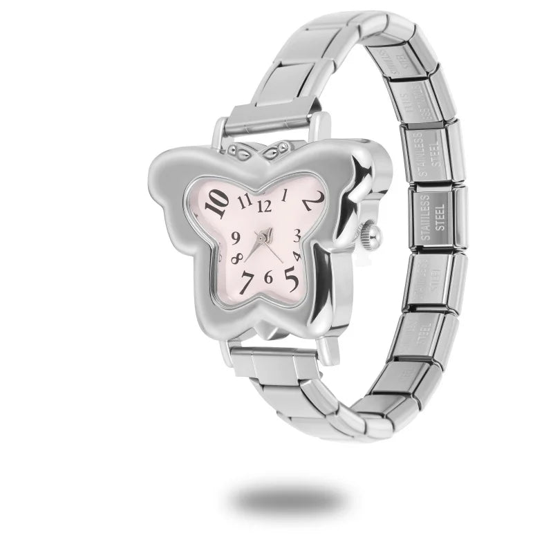 Wholesale Women's Men DIY Width Italian Elastic Charm Stainless Heart