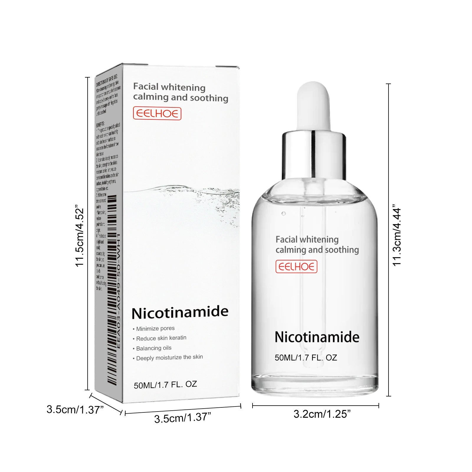 Niacinamide Face Serum Brightening Lighten Dark Spots Acne Marks Fade Blemishes Pigmentation Moisturizing Facial Essence Qme