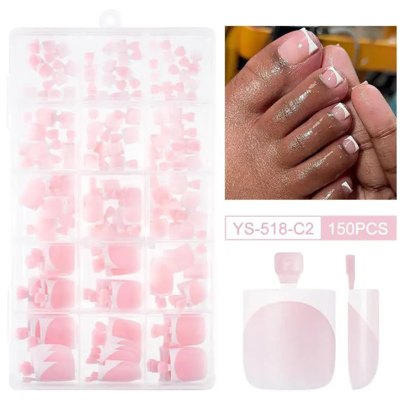 Easy Application Square Matte Full Cover Toe Nail Tips Pedicures Qme 1