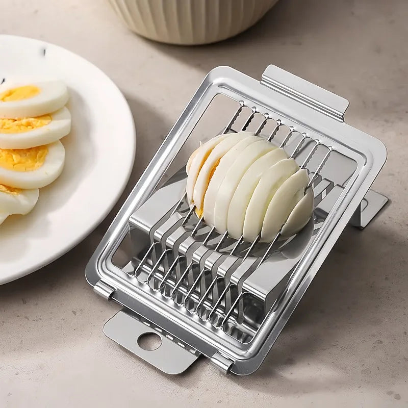 1pc Egg Cutter Multifunctional Manual Stainless Steel Fancy Egg Cutter Household Egg Luncheon Meat Fruit Vegetable Slicer Qme