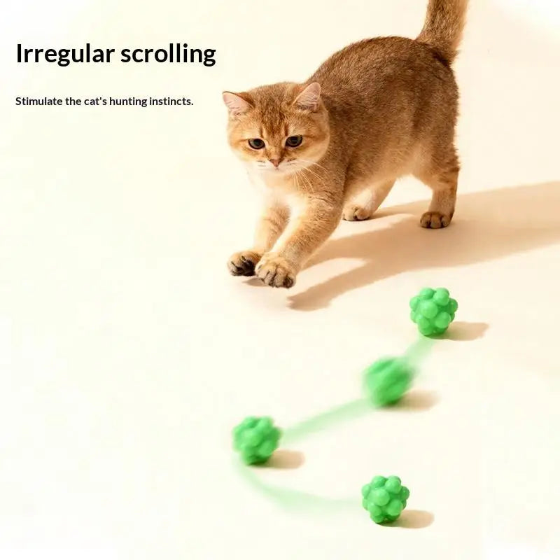 Playing Training Teeth Cleaning Cat Toy Chew Bouncy Ball Elasticity Qme