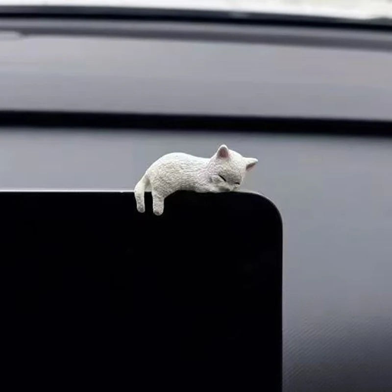 Car Decoration Creative Sleeping Cat Doll Auto Ornaments Toys Micro Qme A3