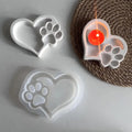 Paw Print Resin Mold Candle Mold Clay Molds Keychain Charm Heart Paw Print Resin Molds Plaster Mold Jewelry Molds Epoxy Mold Qme Default Title