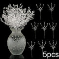 Artificial White Plastic Flower Hanging Ice Vine,Christmas Tree Decor,Wedding Prop,DIY Transparent Drop Hanging Ornament Qme 5pcs