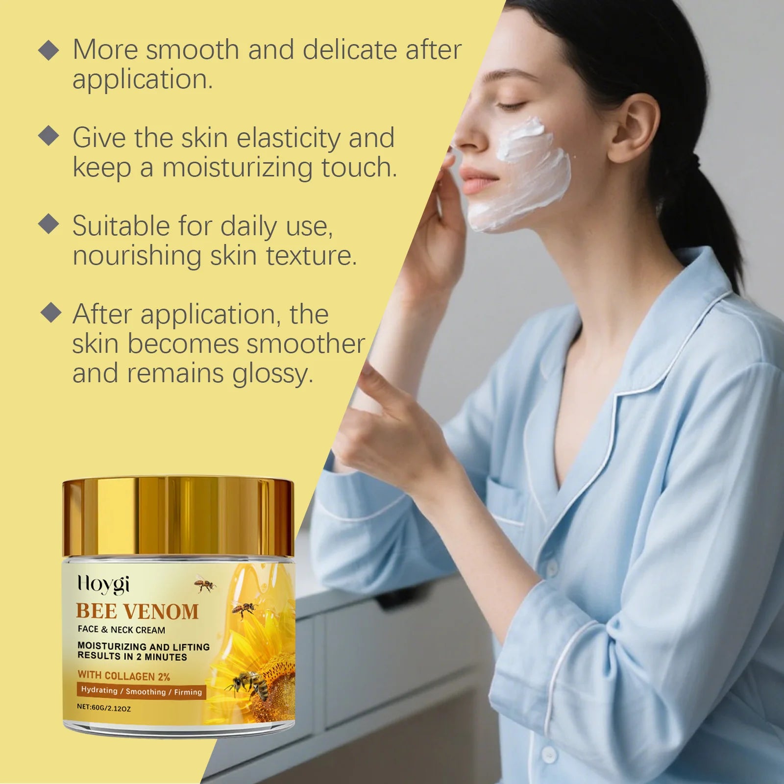 Bee Venom Firming Cream Reduce Fine Line Lifting Face Moisturizer Tightened Skin Smoothing Anti-Aging Firming Neck Lotion Qme