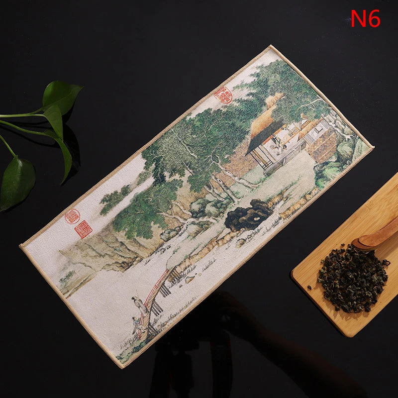 Retro Ancient Painting Tea Mat Matcha Green Powder Whisk Japanese Qme N6