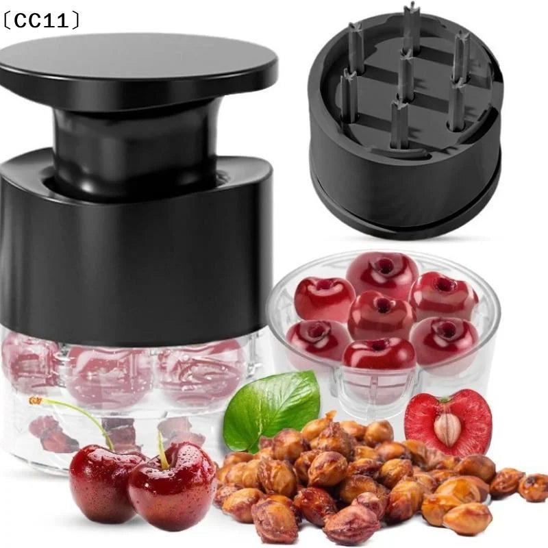 7 Holes Cherry Fruit Kitchen Pitter Remover Olive Corer Remove Pit Qme