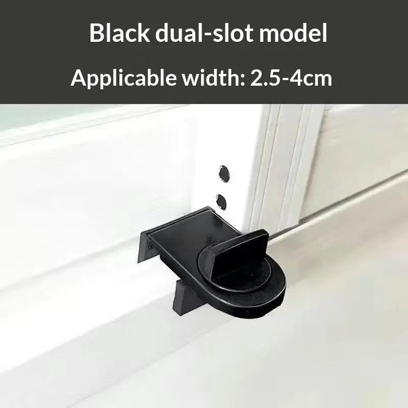 No-drill Sliding Door Lock Child Safety Windows High-rise Anti-fall Qme Black