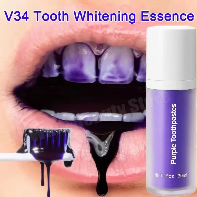 Teeth Removing Deep Smoke Stains Gingiva Protection Purple Orthopedic Toothpaste Effectively Cleans Oral Cavity Brightens Qme