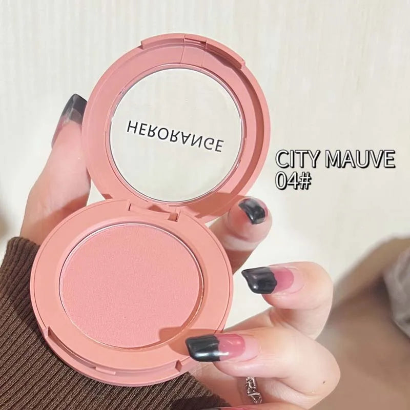 HERORANGE Monokrom Serbuk Blush Waterproof Long-lasting Peach-orange Qme HR402-04
