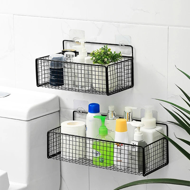 Kitchen And Bathroom Storage Rack No Drilling Required Wall-Mounted Storage Rack Qme