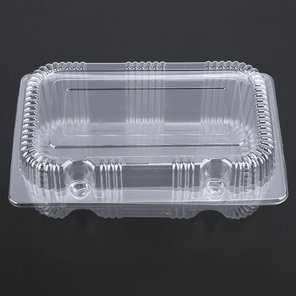 25-Pack Disposable Plastic Hinged Loaf Container Food Fruit Storage Box Disposable Box Disposable Container Food Box Storage Box Qme