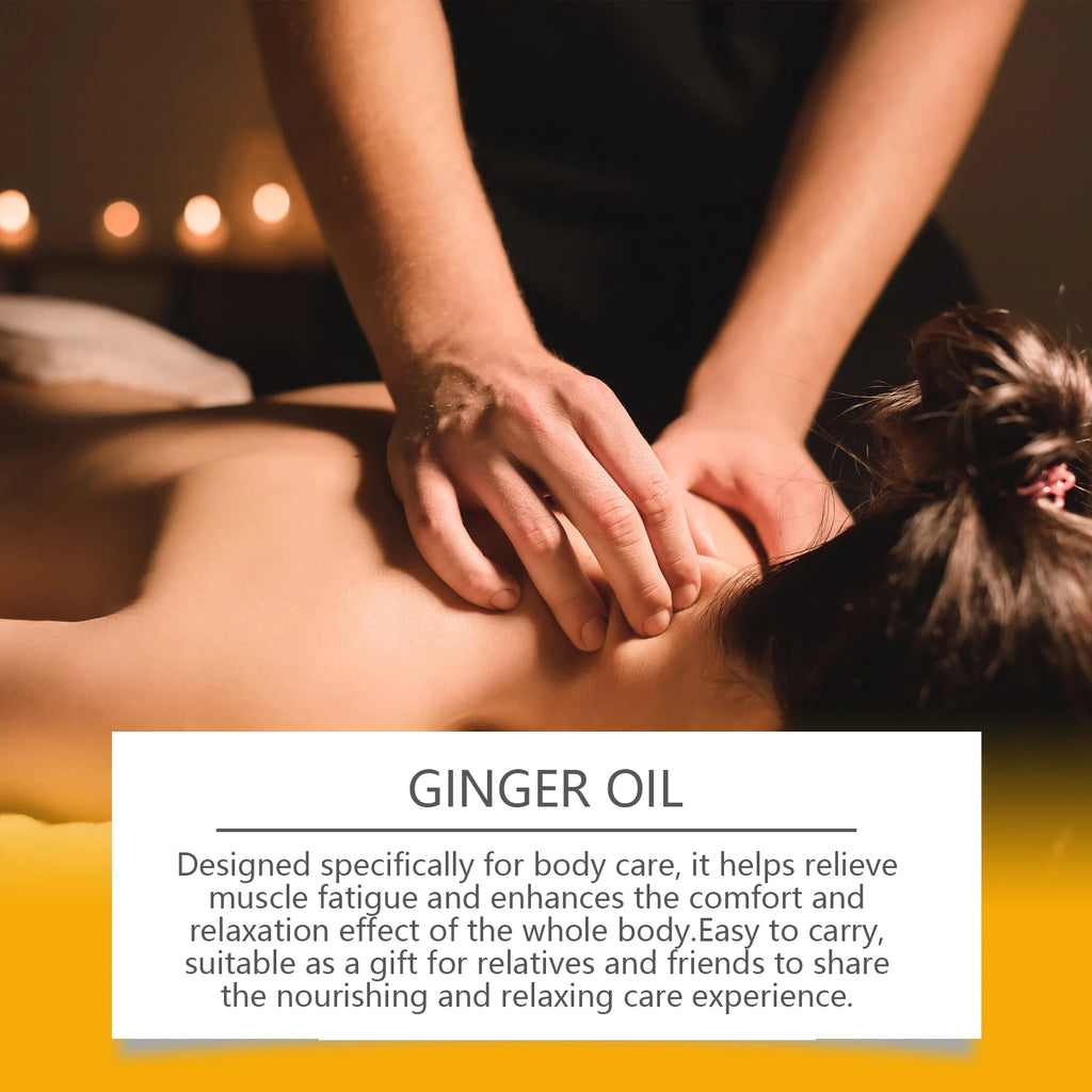Ginger Essential Oil For Relaxing Body Massage Oil ﻿Relieve Muscle Fatigue Improve Rough Repair Damaged Skin Hydrating Essence Qme