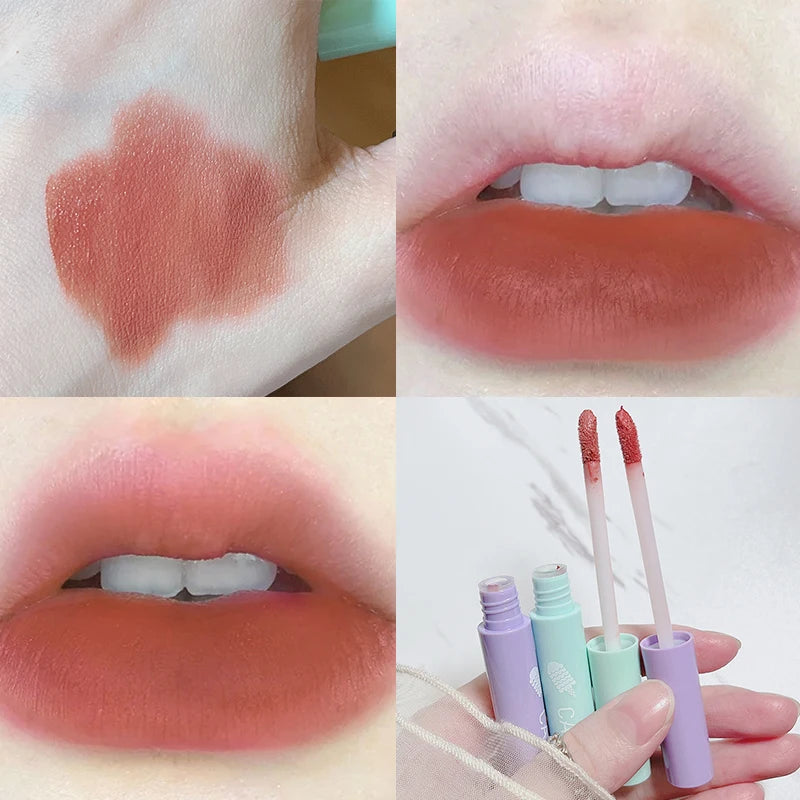 6PCS/Set Matte Liquid Lipstick Sets Lip Glaze Tube Waterproof Long Lasting Moisturizing Sexy Red Lip Gloss Cosmetic Kit Lip Tint Qme
