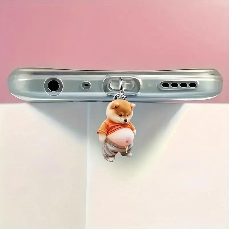 Acrylic Flat Animal 2D Dust Plug Pendant Iphone Type-c Connectors Qme Type-c A