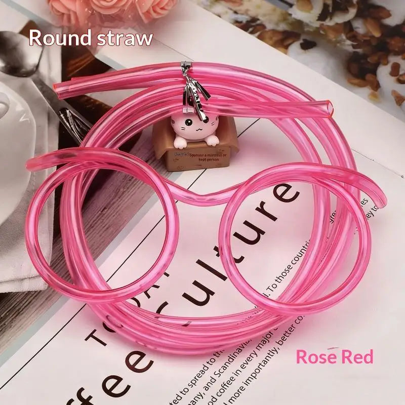 Funny Straw Glasses Flexible Drinking Tube Novelty Entertainment Qme 1 Pink