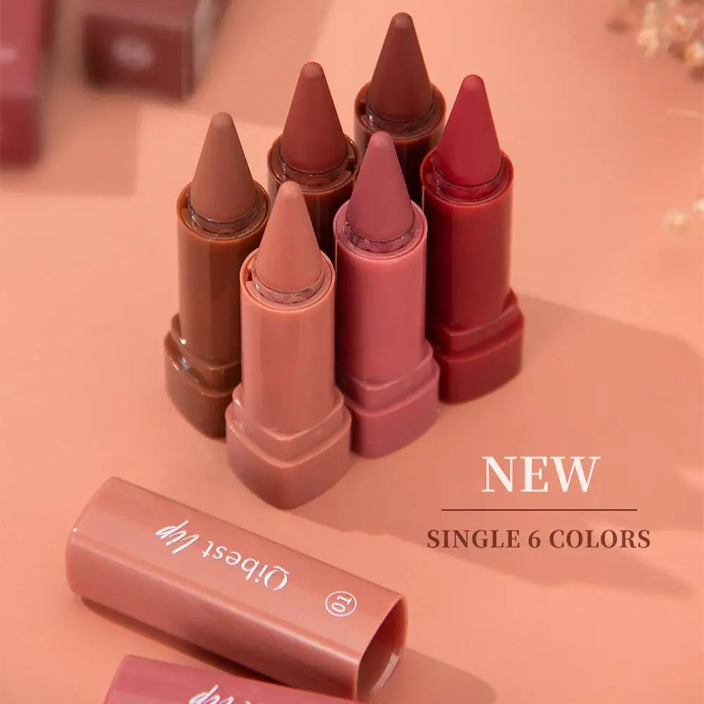 Twist Up Gradient Matte Lipstick Crayon Lip Liner Pencil Women Long Qme