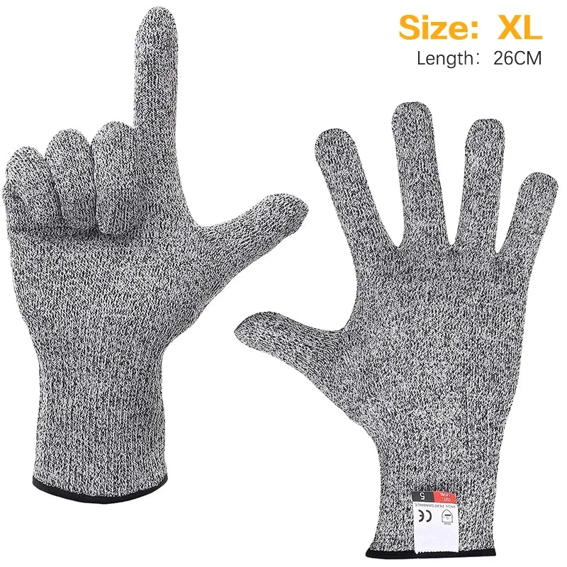 1 Pair Cut Resistant Gloves Food Grade Safety Cutting Level 5 Qme XL