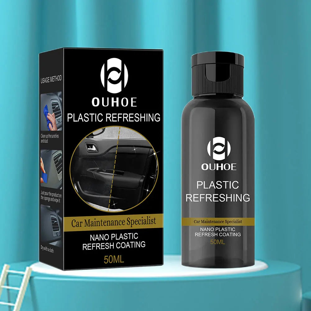 Plastic Refurbish Cleaning Cleaner with Sponge Brush and Wipe Renovation Agent Repair 30/50ml for Automotive Interior Cleaning Qme