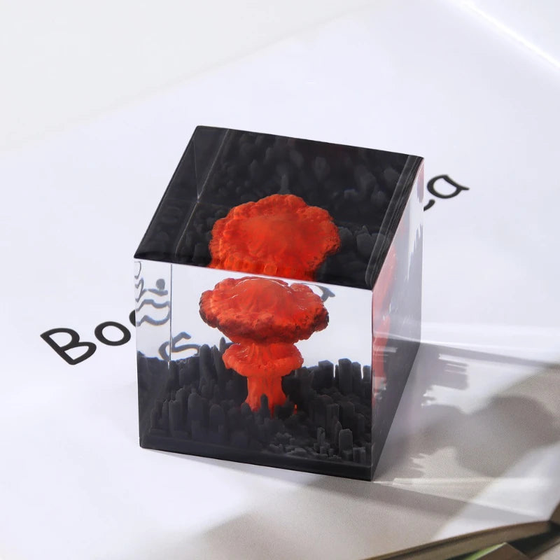DIY Handmade Resin Explosion Mushroom Cloud Night Light Decoration Qme