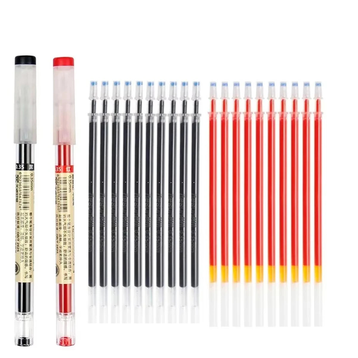 3-12pcs/set Fine Point Pen 0.35mm Black Blue Red Ink Gel Pen Ballpoint Pen School Office Student Writing Stationery Supply Qme 22 pcs set C