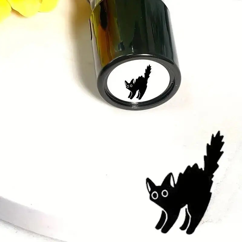 Cute Cartoon Black Kitten Stamp Lovely Shape Journal Stamps DIY Scrapbooking Decoration Collage Signets For Your Choice Qme A5