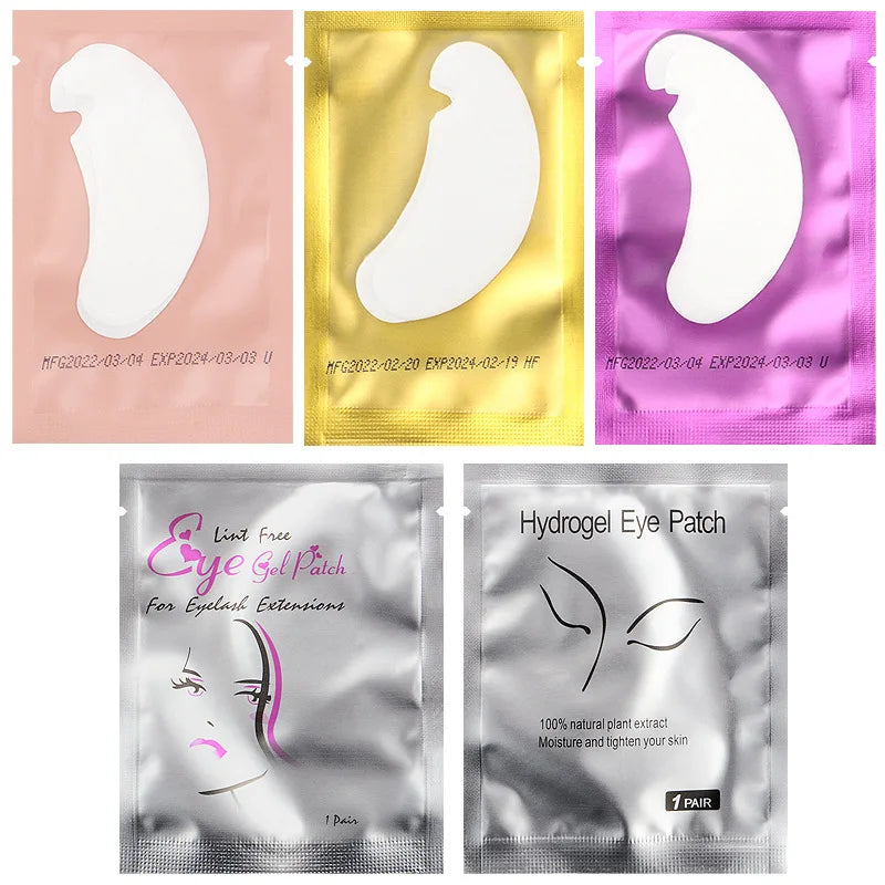 50 Pairs Patches Building Hydrogel Eyepads Eyelash Extension Paper Qme
