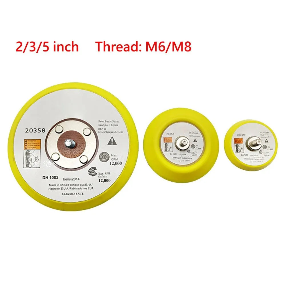 2/3/5 Inch Polishing Sanding Disc M6/M8 Backing Pad Hook /Loop Backer Plate Polishing Pad For Pneumatic Sander Qme