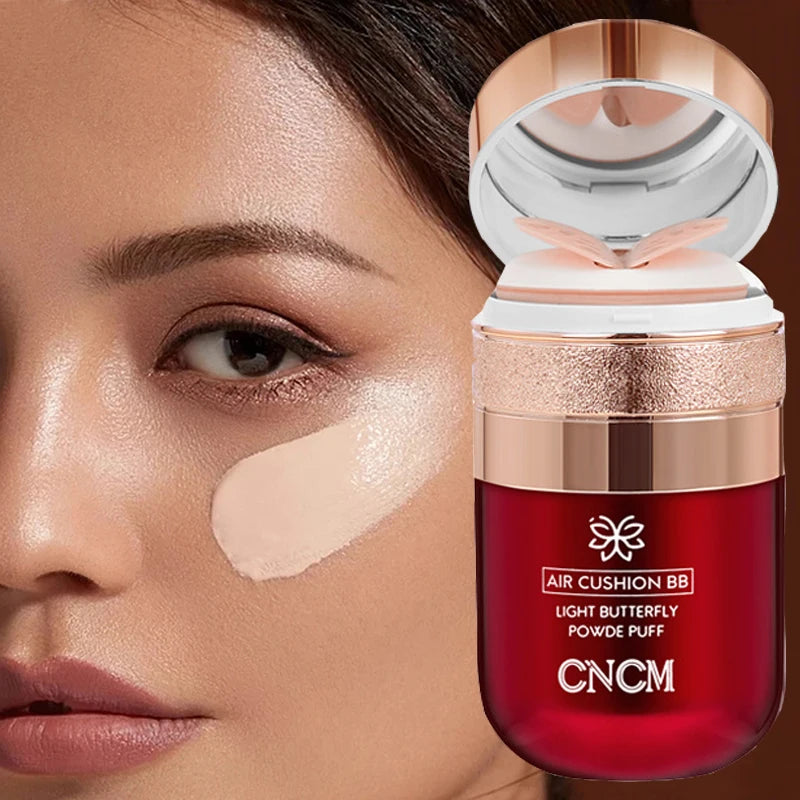 Air Cushion BB Cream Butterfly Powder Puff Moisturizing Foundation Concealer Whitening Oil-control Waterproof Makeup Cosmetics Qme