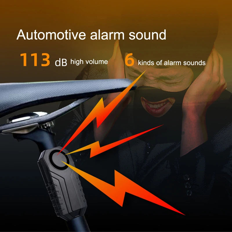 Bicycle Motorcycle Vibration Alarm Bike Remote Control Wireless Qme
