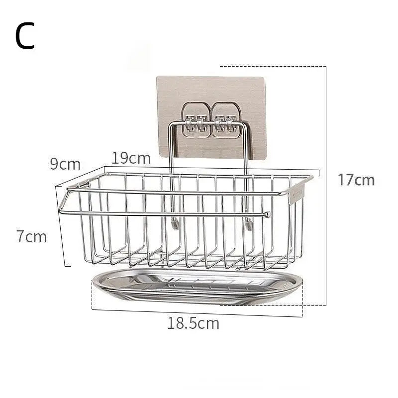 Stainless Steel Kitchen Drain Rack Basket Sink Side Storage Qme C
