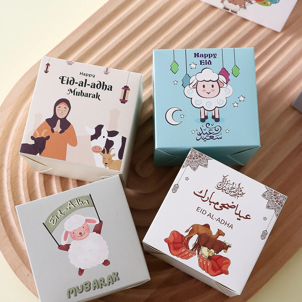 12-Piece Eid Al Adha Gift Boxes - Mini Candy and Snack Gift Bags - Cute Sheep and Balloon Designs - Festive Celebration Party Supplies - Perfect for Chocolates, Small Gifts, and Eid Al Adha Decorations Qme
