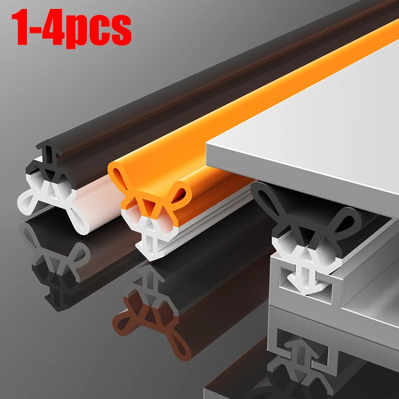 4M Plastic Steel Window Sealing Strip Flexible TPE Window Gap Insulation Weatherstrip Bilateral Windproof Dustproof Strip Qme