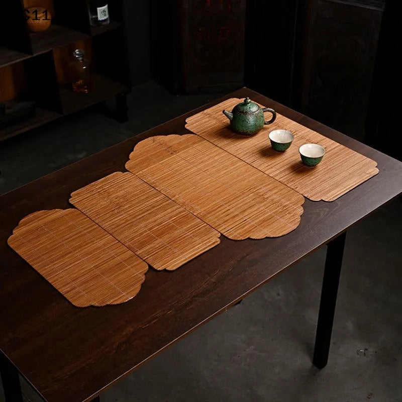 Handmade Bamboo Tea Mat Craftsmanship Kung Fu Accessories Making Qme
