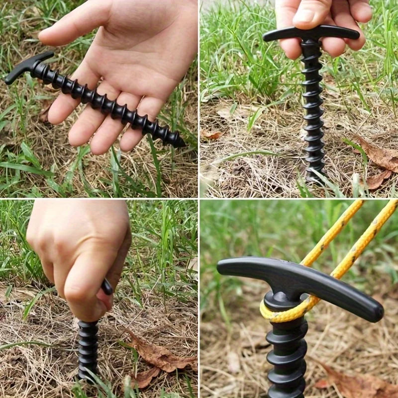 Durable Screw Stakes with Ergonomic Handles, Canopies, Outdoor Shelters, Outdoor Anchoring Spiral Screws Qme