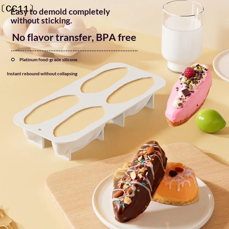 4-Cell Pistachios Design Silicone Mold Mousse Chocolate Cake Mould Qme