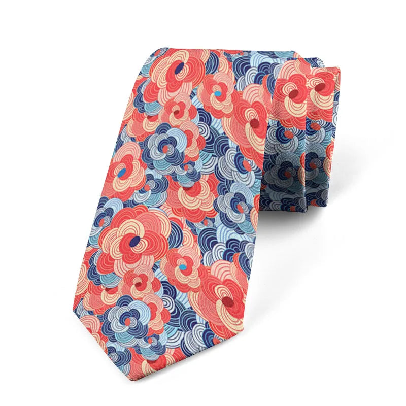 Fashionable Personality Floral Tie Interesting Japanese Men's Qme style3