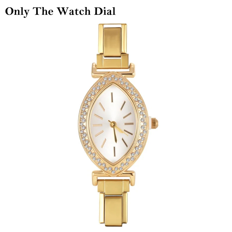 Trendy DIY Width Italian Elastic Charm Stainless Oval Round Zircon
