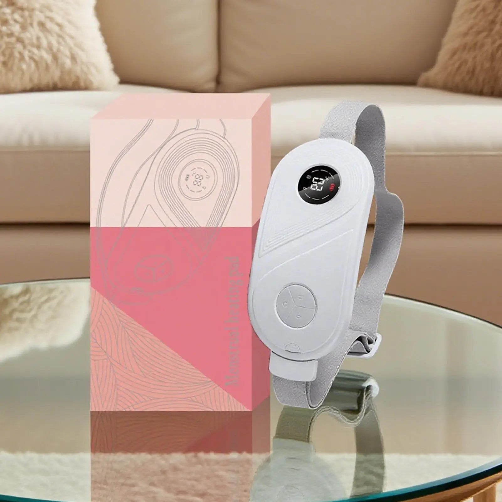 Heating Pad for Period Cramps Vibrating Heat Belt for Period Cramp Cordless Massager for Back Abdomen Waist Home Bed Office Qme