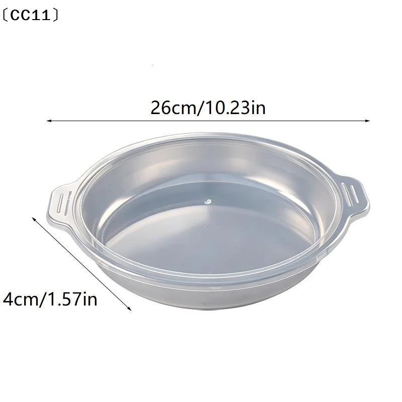 Round Stainless Steel Food Storage Container Lid Grade- Airtight Tray Qme