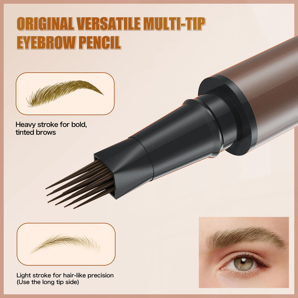Liquid Eyebrow Pen, Simulated Brow Effect, Long-Lasting, Fade-Resistant, Waterproof & Sweat-Proof, Smudge-Proof, 5 Colors Availa Qme