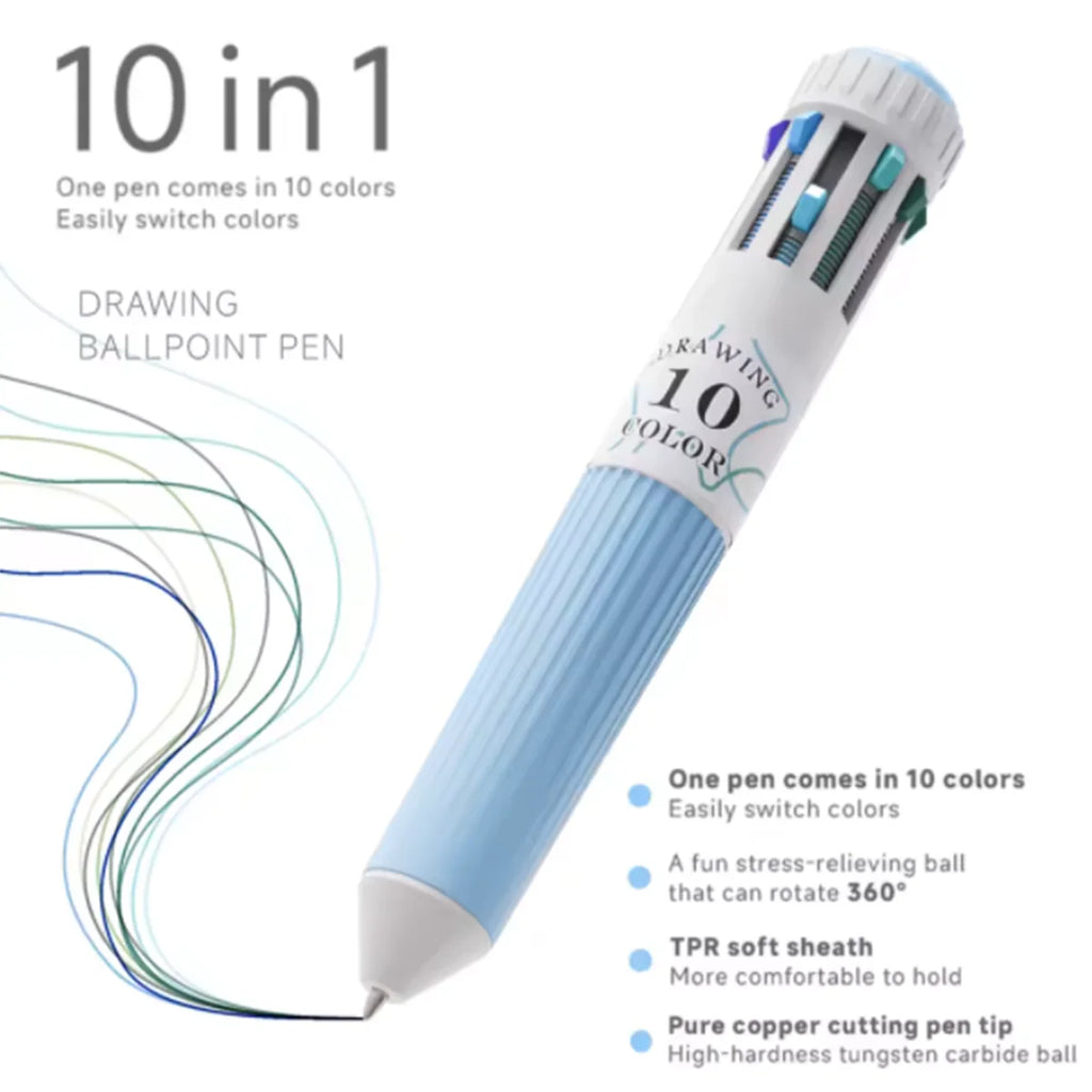 3-6 Pack Multicolor Pens, 28-60 Colors, 10-in-1 Colored Ballpoint Pen,0.8mm Fine Point Smooth Writing,Retractable Ballpoint Pens Qme