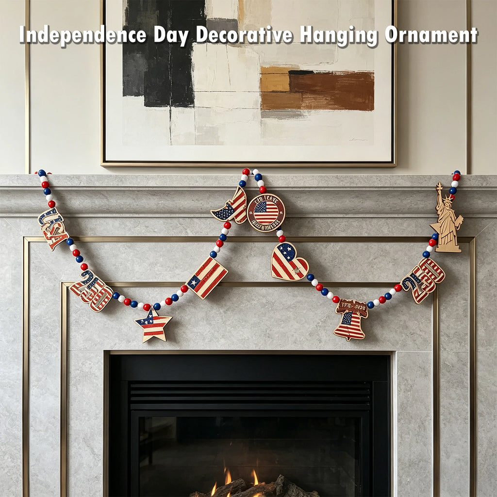 250th Indenpedant Day Red Blue White Color Pattern Banner Anniversary Celebration DIY Decoration for Home Living Room Garden Qme