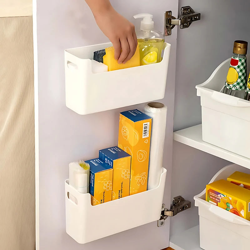 Kitchen Supplies Non Perforated Cling Film Rack Inside Cabinet Wall Rack Dish Drying Rack Cabinet Door Organiser For Kitchen Qme